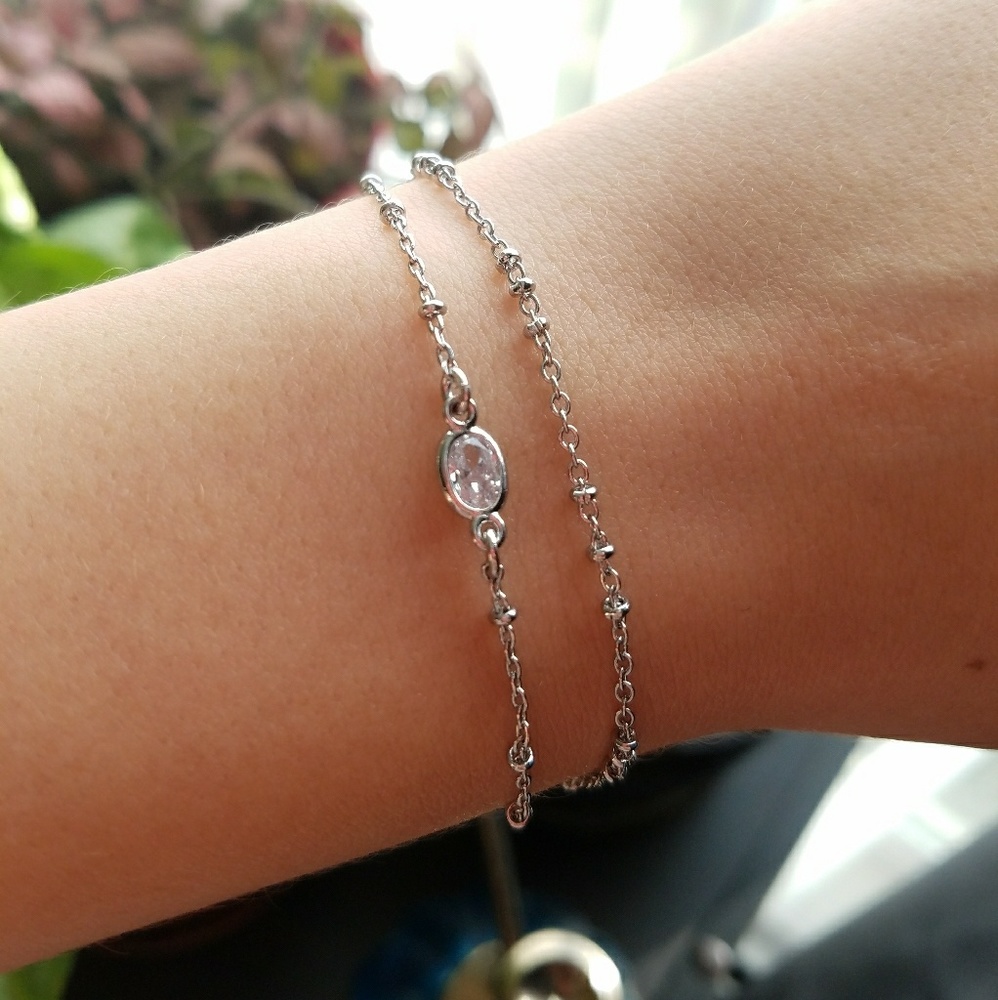 Crystal Drop Two-Row Bracelet